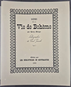 Scènes de la Vie de Bohème. Lithographies de Paul Jarach.