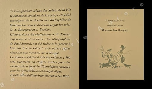 Scènes de la Vie de Bohème. Lithographies de Paul Jarach.