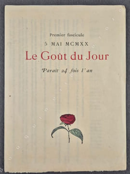 Le Goût du Jour. Première année. N°1 à 11 (Juin à novembre 1920) + Numéro spécimen. . Lune des plus belles revues de mode Art déco - Le Goût du Jour.