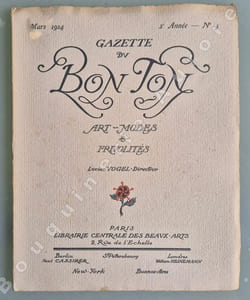 La Gazette du Bon Ton - Art - Modes & Frivolités - Lucien Vogel, Directeur. 2e année - Mars 1914 - N°3. (ATTENTION : NUMERO COMPLET DU TEXTE MAIS SANS LES POCHOIRS HORS-TEXTE).