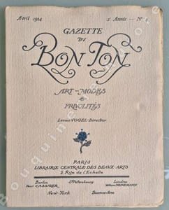 La Gazette du Bon Ton - Art - Modes & Frivolités - Lucien Vogel, Directeur. 2e année - Avril 1914 - N°4. (ATTENTION : NUMERO COMPLET DU TEXTE MAIS SANS LES POCHOIRS HORS-TEXTE).