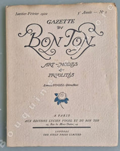 La Gazette du Bon Ton - Art - Modes & Frivolités - Lucien Vogel, Directeur. N°1 - 1920 - 3e année. (ATTENTION : NUMERO COMPLET DU TEXTE MAIS SANS LES POCHOIRS HORS-TEXTE NI LES CROQUIS).