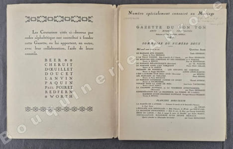 La Gazette du Bon Ton - Art - Modes & Frivolités - Lucien Vogel, Directeur. N°2 spécialement consacré au mariage - 1921 - 4e année. (NUMERO COMPLET).