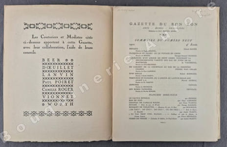 La Gazette du Bon Ton - Art - Modes & Frivolités - Lucien Vogel, Directeur. N°9 - 1921 - 4e année. (NUMERO COMPLET).