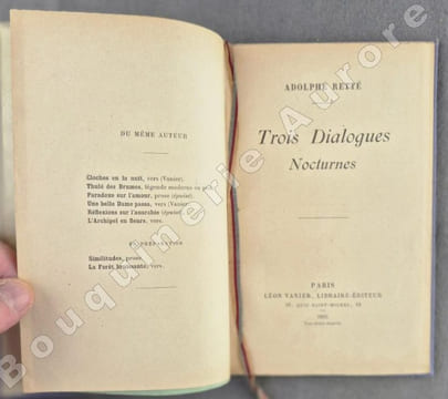 Trois dialogues nocturnes.. Adolphe RETTE.