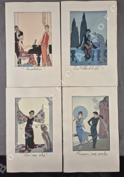 Falbalas et Fanfreluches - 2eme année - Almanach des modes présentes, passées & futures pour 1923 - Modes - Aquarelles par G. Barbier.. [BARBIER ...
