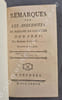 Remarques sur les Anecdotes de Madame la Comtesse Dubarri ; Par Madame Sara G....Traduites de l'Anglais. . [Jeanne BECU, Comtesse Du BARRY] - [Sara ...