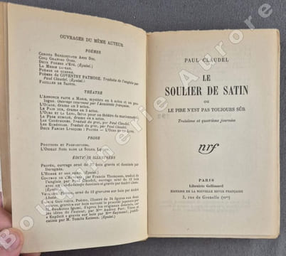 Le Soulier de Satin ou le pire n'est pas toujours sûr.. Paul CLAUDEL.