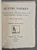 Quatre po&egrave;mes de Francis CARCO, Philippe CHABANEIX, Tristan DEREME et Vincent MUSELLI, orn&eacute; de bois grav&eacute;s par Gabriel Charlopeau.. [Gabriel ...