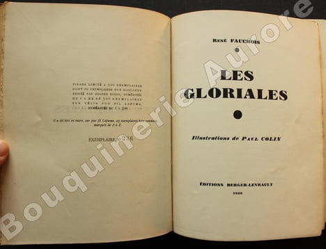 Les Gloriales.. [ COLIN (Paul)] - FAUCHOIS (René).