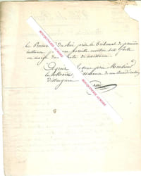 Lettre signée de Cretté de Palluel, Maire du 3e arrondissement de Paris.