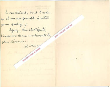 Lettre autographe signée de Charles ROUVIER, représentant des Français en ARGENTINE.