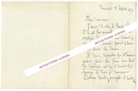 Lettre autographe signée d'Auguste CAIN, Scupteur animalier.
