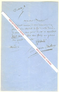 Lettre autographe signée de Benjamin Antier, créateur du personnage de Robert Macaire.. Benjamin ANTIER (Benjamin CHEVRILLON, dit) (1787-1870) - ...
