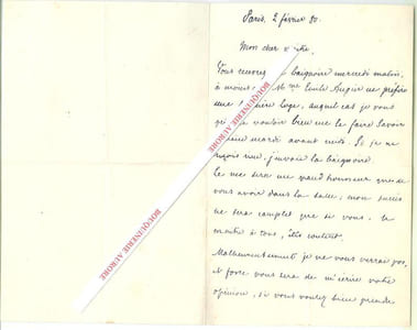 Lettre autographe signée d'Albert Delpit,  Romancier et auteur dramatique, travaille pour des revues créées par Alexandre Dumas, Il affronta en duel Alphonse Daudet.