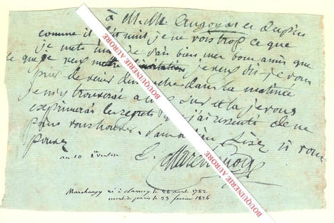 Lettre autographe signée de Louis Antoine de Marchangy, écrivain et avocat + portrait lithographique de l'auteur.. Louis Antoine de MARCHANGY ...