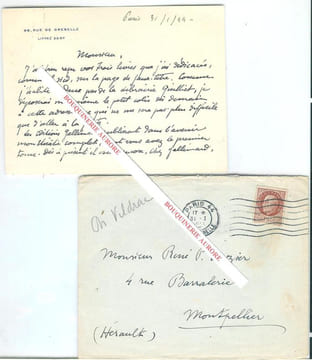Carte autographe signée de Charles VILDRAC, Poète français, un des écrivains de théâtre les plus importants des années 20, fonda avec Georges ...