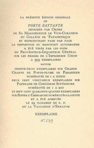 Porte Battante - Carnet de notes de Julien Torma exactement reproduit page par page d'après l'original.