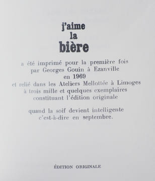 J'aime la Bière.. MARONDE (Curt) - CE (Madeleine, adapté de l'allemand par).