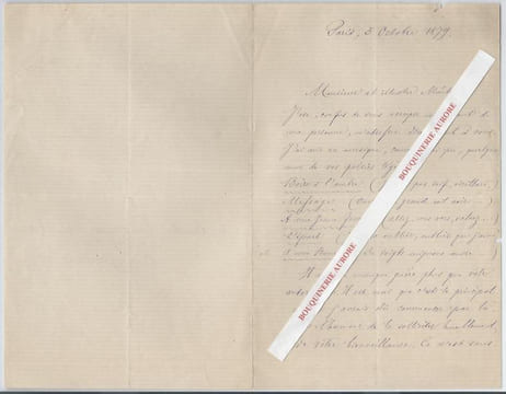 Lettre autographe signée de E. Combes, Professeur d'allemand à Emile Augier.. --Gonflé !-- [A Emile Augier] - E. Combes, " Licencié ès-Lettres, ...
