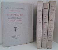 Les Tragiques. Edition critique avec introduction et commentaire par A. Garnier et J. Plattard. Tome I : Epitre aux lecteurs, préface en vers et livre 1 - Tome II : Livres II et III - Tome III : Livres IV et V - Tome IV : Livres VI et VII. Index historique. Lexique grammatical. (Complet en 4 tomes).