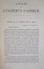 Annales de l'Institut Pasteur (Journal de Microbiologie) - Tome Premier - 1887. Publiées sous le patronage de M. Pasteur.. [PASTEUR (Louis)] - DUCLAUX ...
