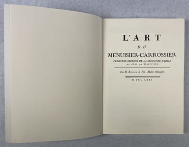 Le Menuisier carrossier. Description des arts et métiers