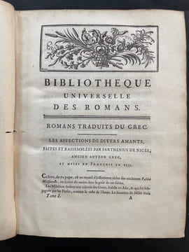 Traduction des meilleurs romans grecs, latins et gaulois, extraits de la Bibliothèque Universelle des Romans dans laquelle on donne lanalyse raisonnée ...