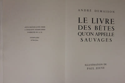 Le Livre des bêtes qu’on appelle sauvages. Illustration de Paul Jouve.