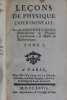 Leçons de Physique expérimentale. SIGAUD DE LAFOND Jean-René