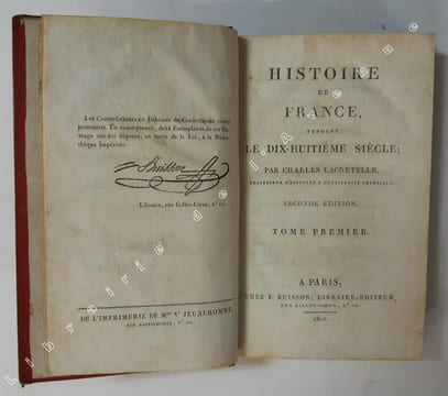 Histoire de France, pendant le dix-huitième siècle [8 volumes]. 2e édition. LACRETELLE, Charles