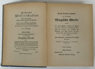 Heinrich Cornelius Agrippa's von Nettesheim Magische Werke [5 volumes en 3 tomes]