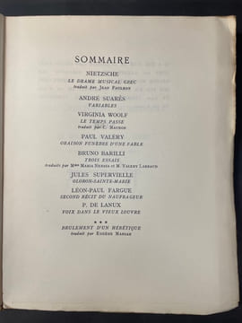 Commerce cahier X. Hiver 1926. [Commerce cahiers trimestriels publiés par les soins de Paul Valéry, Léon-Paul Fargue, Valery Larbaud] ; Nietzsche ; ...