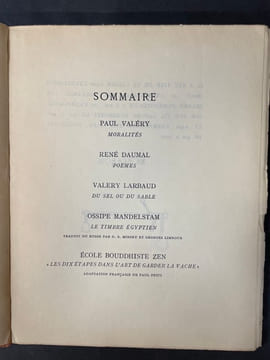 Commerce cahier XXIV. Eté 1930. [Commerce cahiers trimestriels publiés par les soins de Paul Valéry, Léon-Paul Fargue, Valery Larbaud] ; Daumal René ; ...