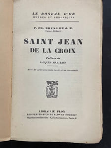 Saint Jean de la Croix. préface de Jacques Maritain.