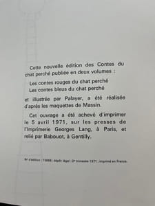 Les Contes bleus du chat perché. Nouvelle édition illustrée par Palayer, et réalisée d’après les maquettes de Massin