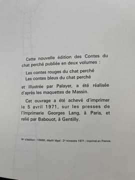 Les Contes bleus du chat perché. Nouvelle édition illustrée par Palayer, et réalisée d’après les maquettes de Massin. AYMé Marcel