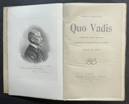 Quo Vadis : roman des temps néroniens. Traduction de B. Kozakiewicz et J.-L. de Janasz. édition du jubilé. SIENKIEWICZ, Henryk
