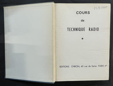 Cours de technique radio [2 volumes]