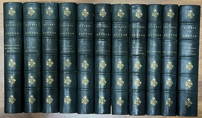 Oeuvres complètes de Buffon avec la nomenclature et la classification de Cuvier revues sur l’édition In-4O de l’Imprimerie royale et annotées par M. Flourens [12 volumes. Manque vol. 8 (Oiseaux)]. Nouvelle édition