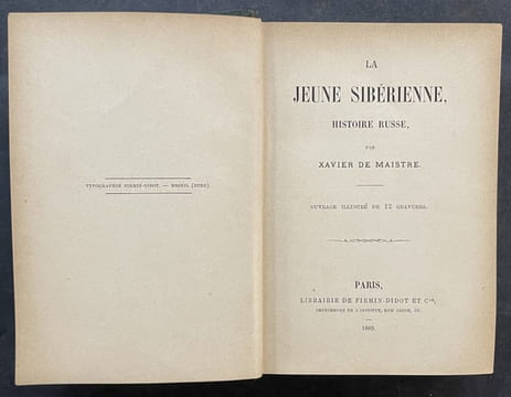 La jeune sibérienne, histoire russe - Le Mousse [2 titres en 1 volume). MAISTRE, Xavier de ; CHERVILLE, Gaspard de
