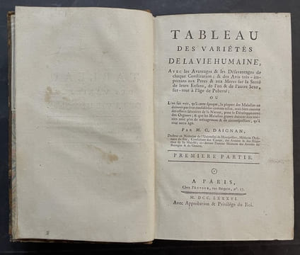 Tableau des variétés de la vie humaine, avec les avantages & les désavantages de chaque constitution ; & des avis très-importans aux pères & aux mères ...