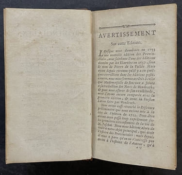 Les Provinciales, ou Lettres écrites par Louis de Montalte à un provincial de ses amis... avec un Abrégé de la vie de M. Pascal et l'Histoire des ...