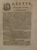 N°1, 3 janvier 1685 -  N°58 [52], 24 décembre 1685. Gazette [impression toulousaine]
