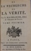 De la recherche de la vérité. MALEBRANCHE (Nicolas)