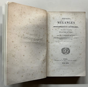 Nouveaux Mélanges biographiques et littéraires, pour servir à l'histoire de la ville de Lyon