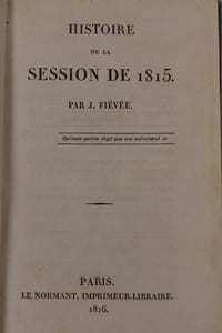 Histoire de la session de 1815.
