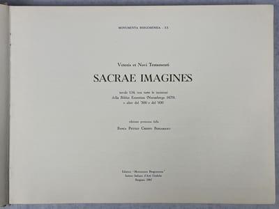 Sacrae Imagines Veteris et Novi Testamenti... della Bibbia Ernestina (Norimberga 1670), e altre del ‘500 e delo ‘600