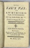 Les faux-pas, ou Les mémoires vrais, ou vrai-semblables de la baronne de ***. Traduits de l'original bas-breton [2 tomes en 1 volume]. ROUSSEAU, ...