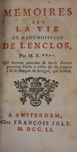 Mémoires sur la vie de Mademoiselle de Lenclos. Par M. B****.